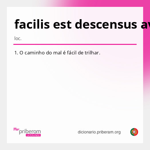 Significado de facilis est descensus averni